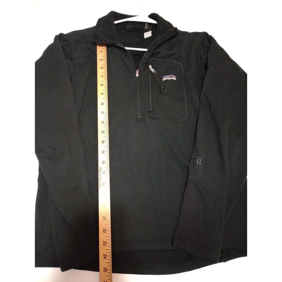 Patagonia Women's Medium 1/4 Zip Waffle Knit Polartec Jacket Black Zip - Picture 7 of 9